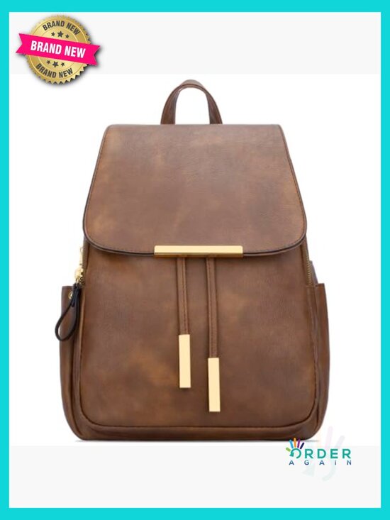 Vegan Leather Backpack Purse Fashion Travel Daypack Adjustable Straps main image 6